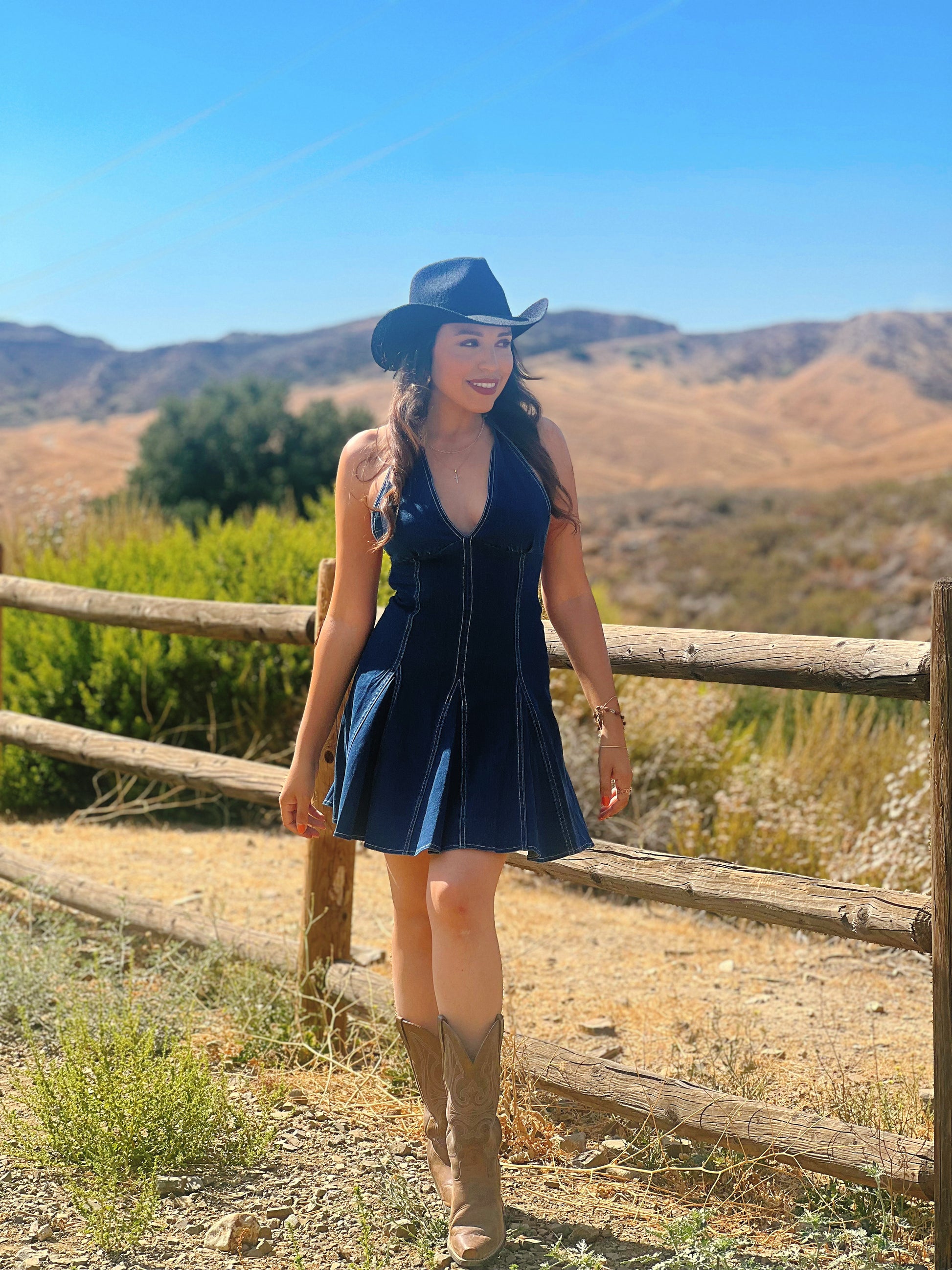 Western Belle V-Neck Denim Dress | Country Fashion | Blue Denim Dresses Small Western Belle V-Neck Denim Dress | Country Fashion | Blue Denim Dresses Small