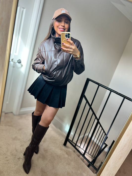 Chocolate Brown Moto Jacket