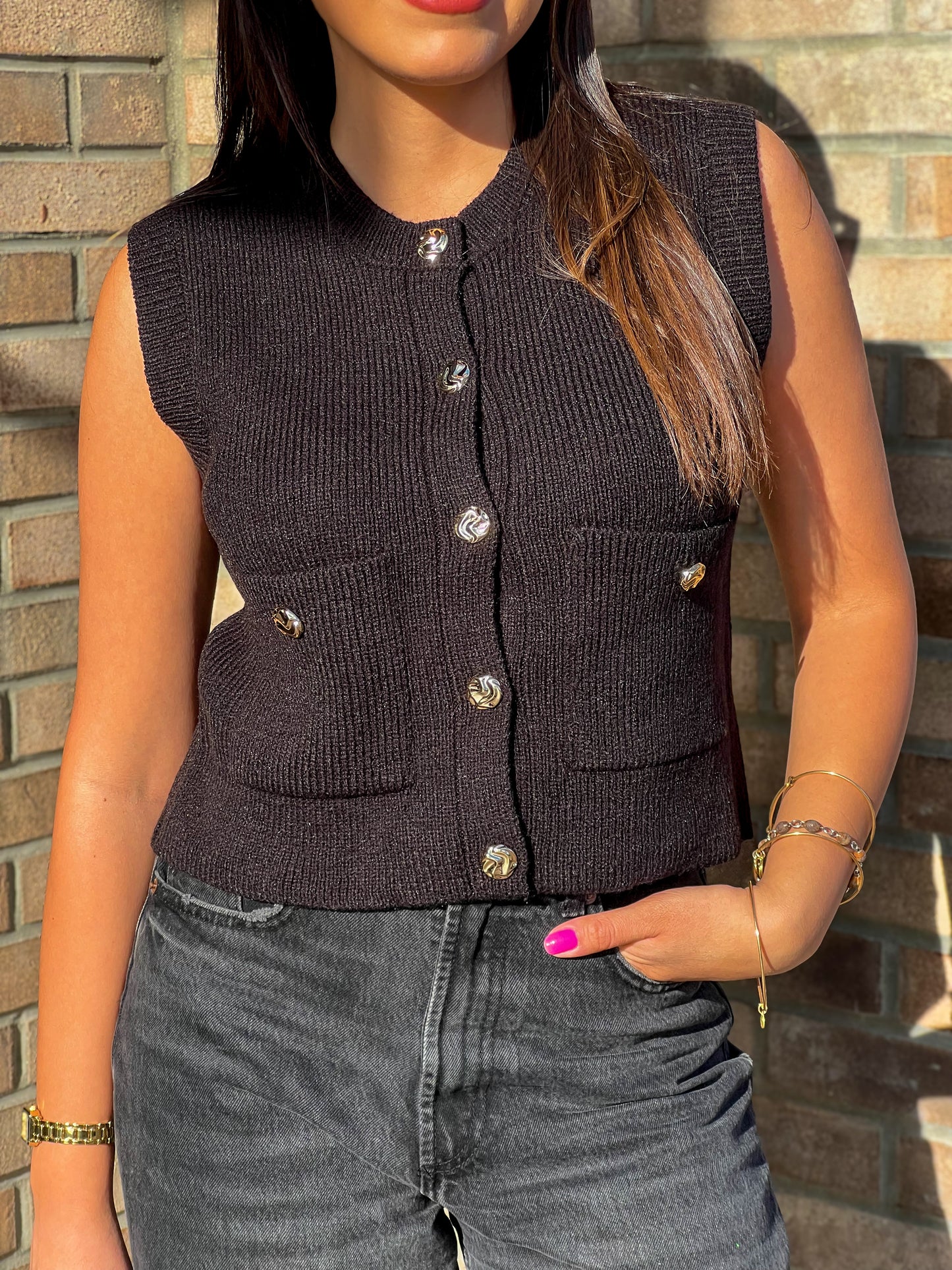 City Chic Black Vest