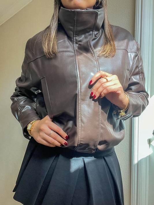 Chocolate Brown Moto Jacket