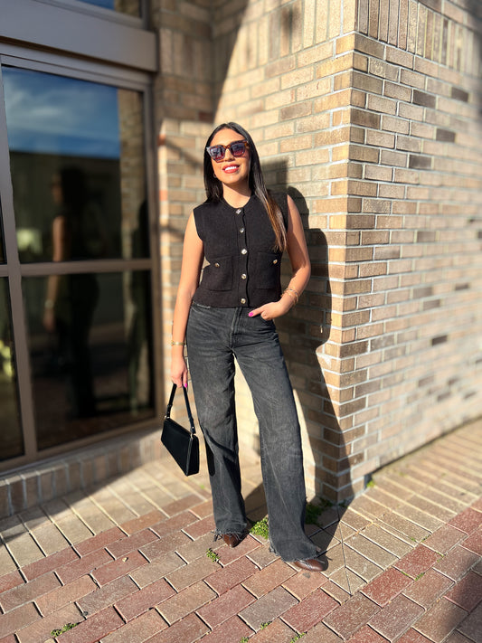 City Chic Black Vest