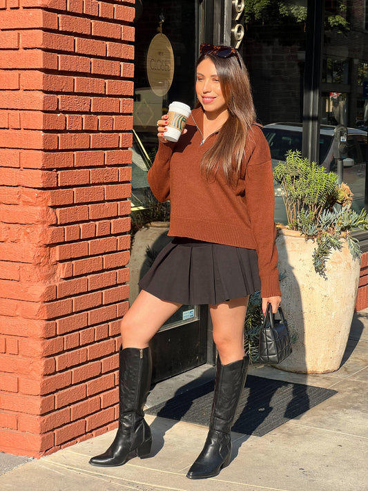 Espresso Half-Zip Sweater