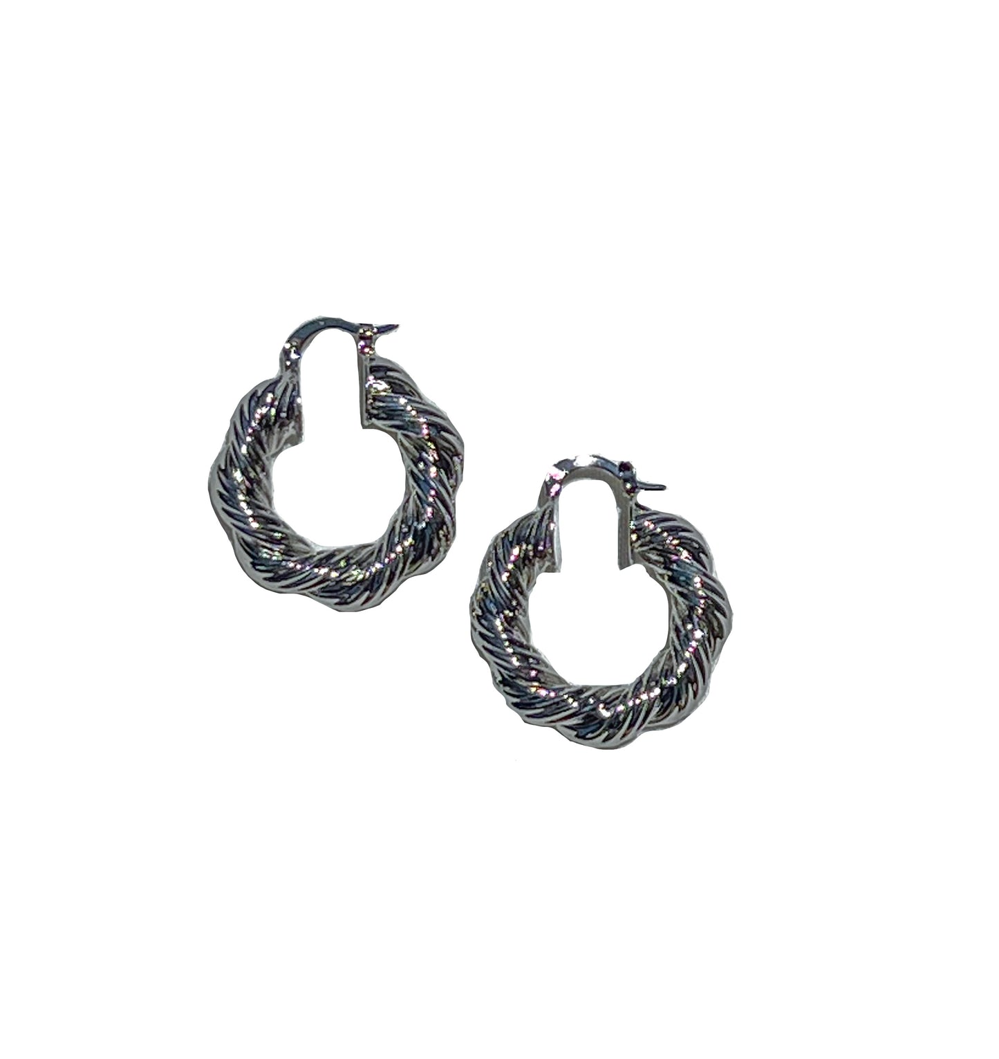 Silver Wrapped Hoop Earrings