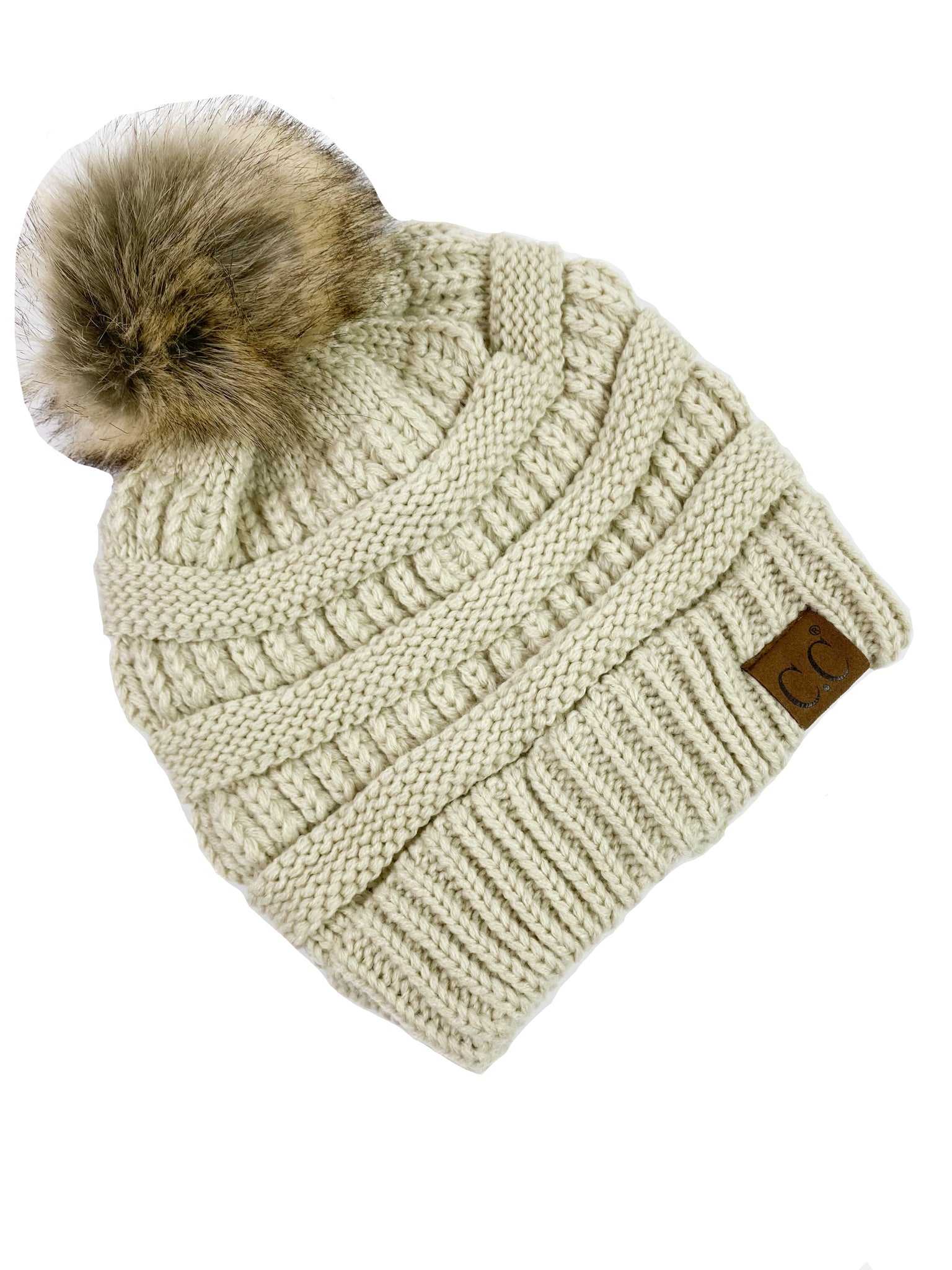 C.C Classic Beanies for Adults, Winter Hats, Winter Beanies, Premium Hats, Warm Hats, Winter Accessories, CC Beanies. One size fits all. Authentic C.C Hat 100% Acrylic. Faux Fur Pom-Pom