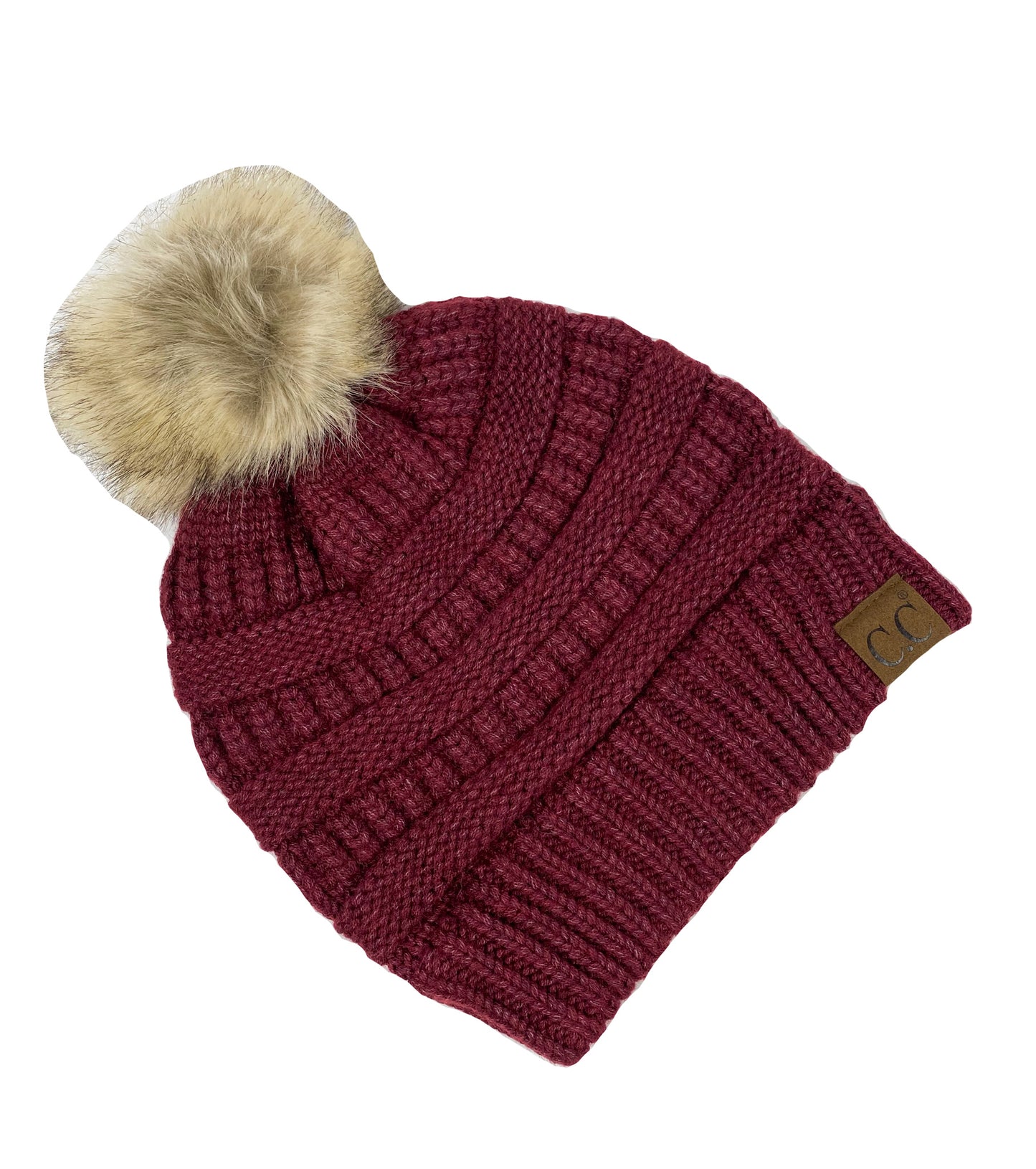 C.C Classic Beanies for Adults, Winter Hats, Winter Beanies, Premium Hats, Warm Hats, Winter Accessories, CC Beanies. One size fits all. Authentic C.C Hat 100% Acrylic. Faux Fur Pom-Pom.