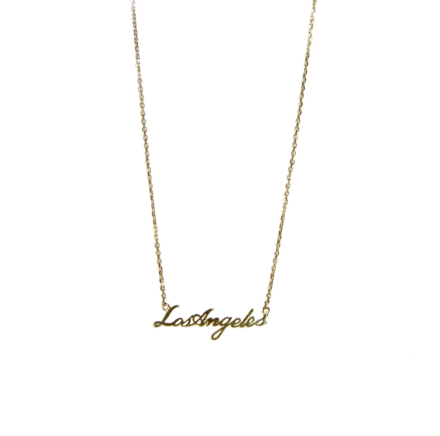 Los Angeles Gold Necklace. Represent Your City By Wearing This Cute Statement Piece. Los Angeles, California. 18 inches